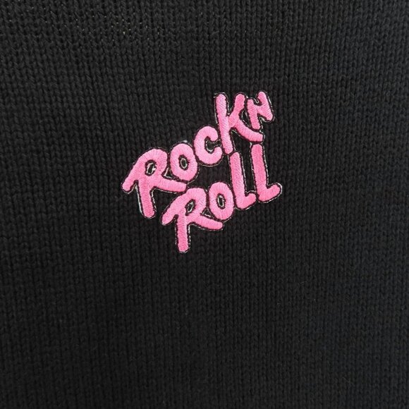 Tia Designs Womens Medium Sock Hop 1950s Embroidered Button Cardigan Sweater VTG - Picture 6 of 10